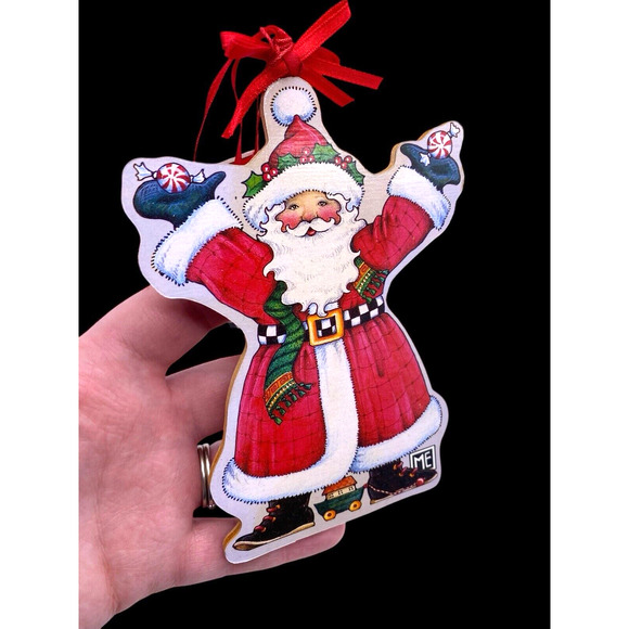 Mary Engelbreit Christmas Ornament Santa Part of Gift Collection Series Wood 5" - Picture 3 of 7